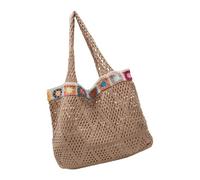 Borsa da spiaggia da donna lavorata a maglia borsa alla moda elegante ascella casual vacanza per viaggi di tutti i giorni donna spiaggia lavorata a maglia ascelle elegante borsa alla moda, cachi, One