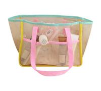 Borsa da spiaggia da donna, spaziosa borsa da trasporto in rete, resistente alla sabbia, accessorio da viaggio multiuso per avventure all'aperto, shopping, picnic, viaggi, uso a bordo piscina,