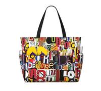 Borsa da spiaggia di grande capacità, impermeabile, per piscina, palestra, nuoto, campeggio, borsa da portare con sé lettere e numeri