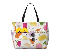 Borsa da spiaggia estiva con anguria e limone, da donna, impermeabile, con cerniera, leggera, per la notte, per lo shopping, il nuoto, idea regalo per le vacanze estive