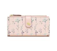 Borsa da spiaggia estiva da spiaggia, lunga da donna con motivo floreale, porta carte stretto, elegante design a tre pieghe per l'uso quotidiano (taglia unica)