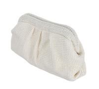 Borsa da spiaggia estiva in paglia intrecciata a mano da donna, a forma di