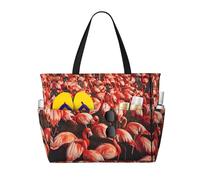Borsa da spiaggia Flamingo per donna, borsa da spiaggia impermeabile e anti-sabbia, borsa da viaggio grande