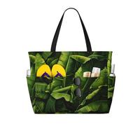 Borsa da spiaggia Fresh Banana Leaves per donna, borsa da spiaggia impermeabile e anti-sabbia, borsa da viaggio grande