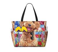 Borsa da spiaggia grande con cerniera e tasca impermeabile per donna, ideale per il 4 luglio, leggera e pieghevole, perfetta per la palestra, i viaggi, la spesa, il nuoto e lo sport.
