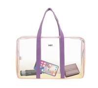 Borsa da spiaggia impermeabile: borsa a tracolla trasparente in PVC, struttura durevole e resistente agli schizzi, manici rinforzati | Organizer trasparente per attrezzatura da spiaggia, vestiti bagna