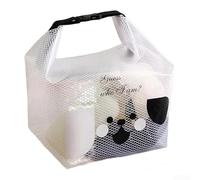 Borsa da spiaggia impermeabile in EVA con stampa a cartoni animati per nuoto e viaggi, design spazioso per mantenere i tuoi effetti personali asciutti e organizzati (bianco di grandi dimensioni)