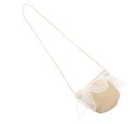 Borsa da Spiaggia in Paglia Beige per Ragazze, Stile Princess