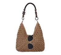 Borsa Da Spiaggia In Paglia - Borsa Da Spiaggia In Paglia, Elegante Pochette Con Cannucce, Accessorio Da Viaggio In Tessuto, Articolo Trendy Per Le Vacanze Al Mare A Bordo Piscina | Regali Di