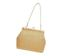 Borsa Da Spiaggia In Paglia Intrecciata Pochette Grande Con Chiusura A