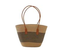 Borsa da spiaggia in paglia ripiegabile Set di cappelli da sole per le donne Set di due pezzi Borsa a tracolla Borse a tracolla Grandi Borse di paglia da viaggio, Borsa-c, Medium