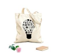 Borsa da spiaggia in poliestere e cotone Ricerca sul concetto di filosofia scolastica, strumenti di istruzione e apprendimento Tessuto spesso 12 once Materiale delicato sulla pelle 25x30cm Piccola