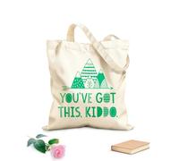 Borsa da spiaggia in poliestere e cotone Tessuto spesso 340g/m² Nordico Hai Questo Bambini Montagna Sala Giochi Avventura Viaggio Esplora Citazioni Ispiratrici Bambini Materiale delicato sulla pelle