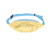 Borsa da spiaggia in rete - Borsa in rete traspirante, regolabile con tessuto a rete per conchiglie durante il nuoto, le vacanze, i viaggi, le gite estive, Nastro giallo blu, vedi descrizione