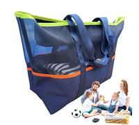Borsa da spiaggia in rete da donna, grande borsa da spiaggia da piscina, impermeabile, borsa a tracolla per lavoro, palestra, viaggi, scuola, vocazione, vacanze, piscina, asciugamani, shopping, Blu