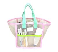 Borsa da spiaggia in rete, extra large, borsa da spiaggia in rete, ad asciugatura rapida, riutilizzabile, organizer per vacanze, piscina, nuoto, crociera, picnic, palestra