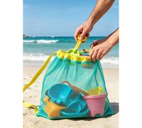 Borsa da spiaggia in rete, serie conchiglia con cerniera e tracolla regolabile, borsa tote da spiaggia carina, adatta per raccogliere conchiglie, giocattoli da spiaggia e accessori per il nuoto, borsa