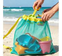 Borsa da spiaggia in rete, serie conchiglia con cerniera e tracolla regolabile, borsa tote da spiaggia carina, adatta per raccogliere conchiglie, giocattoli da spiaggia e forniture per il nuoto, borsa