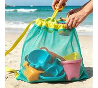 Borsa da spiaggia in rete, serie conchiglie con cerniera e tracolla regolabile, borsa tote da spiaggia carina, perfetta per raccogliere conchiglie, giocattoli da spiaggia e forniture per il nuoto, bor