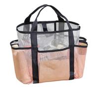 Borsa da spiaggia in rete tipo tote, borsa da viaggio in rete multi-tasche grande - organizer da spiaggia con tasca per asciugamani, protezione solare, infradito, costumi da bagno, occhiali da sole