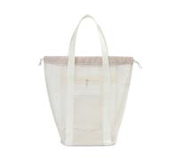 Borsa da Spiaggia in Rete Tote da Spiaggia per la spesa Borsa per Piscina per Attività All'aperto Ideale per Asciugamani Crema Solare Abbigliamento, Colore Crema, Se référer au descriptif
