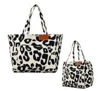 Borsa da Spiaggia Leopardato XL, Borsa da Mare Donna Impermeabile Anti-sabbia, Borsa Tote di Grande Capacità, Tote di Spalla Casual da Donna Borsa Shopper, Borsa Tracolla per Viaggio/Shopping (Nero)