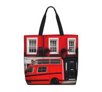Borsa Da Spiaggia London Street Print Borsa A Mano Impermeabile Resistente Shopper Bag Per Shopping Lavoro Viaggi