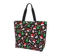 Borsa Da Spiaggia Merry Christmas Santa Borsa A Mano Impermeabile Portatile Borse A Spalla Per Viaggi Ufficio Shopping