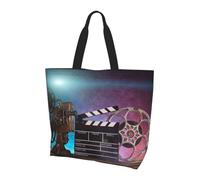 Borsa Da Spiaggia Movies Clapperboard Printed Borsa A Mano Ecologica Impermeabile Sacchetto Della Spesa Per Lavoro Ufficio Casa