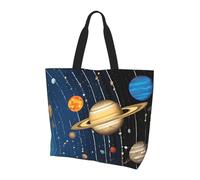 Borsa Da Spiaggia Outer Space Solar System Printed Borsa A Mano Resistente Pieghevole Shopper Bag Per Ufficio Donna Lavoro