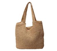 Borsa da spiaggia per le donne tessuto spiaggia shopping bag spalla borse pianeta costumi borse, cachi, taglia unica
