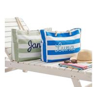 Borsa Da Spiaggia Personalizzata Con Lettere 3D, Borsa Da Piscina A Righe | Borsa Da Viaggio Estiva Di Grande Capacità Per Donne E Damigelle D'onore
