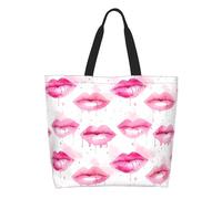 Borsa Da Spiaggia Rainbow Lips Lover'S Day Borsa A Spalla Grande Pieghevole Shopper Bag Per Donna Shopping Picnic