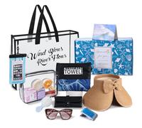 Borsa da spiaggia regalo da viaggio per donne, set regalo da spiaggia per gli amanti della spiaggia, regalo essenziale per le vacanze, regalo essenziale per la famiglia, compleanno, laurea, regalo per