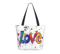 Borsa da spiaggia/viaggio con personaggi d'amore colorati, borsa a tracolla impermeabile da donna.