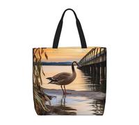 Borsa Da Spiaggia Wild Goose By The Bridge Borsa A Mano Impermeabile Pieghevole Shopper Bag Per Casa Donna Lavoro