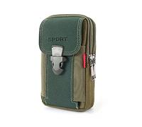 Borsa da sport per telefoni cellulari maschile, borsa per il portafoglio per telefono con sacca per cintura di tela, tasca per telefoni cellulari casuali per la custodia sportiva esterna (Khaki, B)