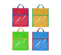 Borsa da studio per bambini con pannello visibile e tasca aggiuntiva, perfetta per trasportare libri di testo in aula borsa da lettura