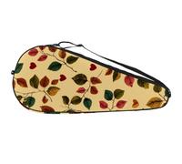 Borsa da tennis resistente, con foglie piccole con cuori rossi su sfondo giallo morbido, leggera, per uomini, donne, adolescenti