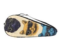 Borsa da tennis resistente, con gatti colorati con occhiali, motivo artistico, leggera, per uomini, donne, adolescenti