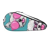 Borsa da tennis resistente, con teste di gattini e cuccioli con occhiali da sole rosa, borsa leggera per racchette da tennis per uomini, donne e adolescenti