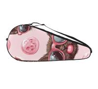 Borsa da tennis resistente, con teste di gattini e cuccioli divertenti con occhiali da sole rosa, borsa leggera per racchette da tennis per uomini, donne e adolescenti