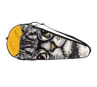 Borsa da tennis resistente, motivo gatto con occhiali, modello senza cuciture, leggera, per uomini, donne, adolescenti