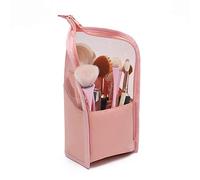 Borsa da toeletta 1 supporto per pc sacchetto cosmetico per donne spot di trucco con cerniera chiara viaggi per campeggio femmina brush organizzatore sacca da toilette. (Rosa)