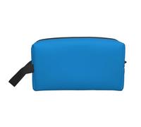 Borsa da toeletta blu con stampa di colore solido per la borsa da toilette di viaggio degli uomini, borsa cosmetica spaziosa di capacità per le donne, bianco, Taglia unica