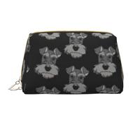 Borsa da toeletta, borsa per il trucco, da toeletta da viaggio portatile con cerniera,Adorabile cane schnauzer nano