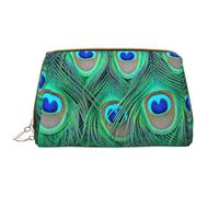 Borsa da toeletta, borsa per il trucco, da toeletta da viaggio portatile con cerniera,Adorabile pavone verde