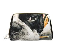 Borsa da toeletta, borsa per il trucco, da toeletta da viaggio portatile con cerniera,Bulldog francese stampato