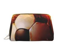 Borsa da toeletta, borsa per il trucco, da toeletta da viaggio portatile con cerniera,Calcio di fuoco stampato