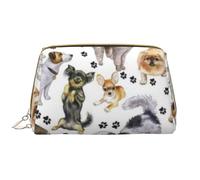 Borsa da toeletta, borsa per il trucco, da toeletta da viaggio portatile con cerniera,Cane Cucciolo carino